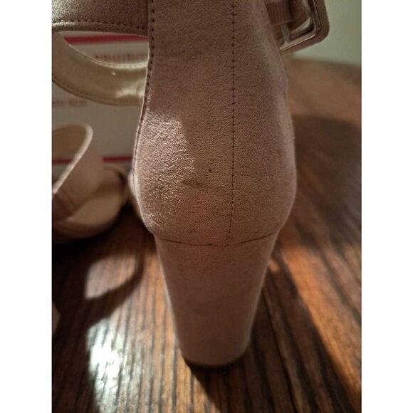 8M Chinese Laundry Tan Khaki Nude Ooen Toe Ankle Strap Chunky High Heel … - Picture 5 of 8